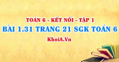 Bài 1.31 trang 21 SGK Toán 6 tập 1 Kết nối tri thức